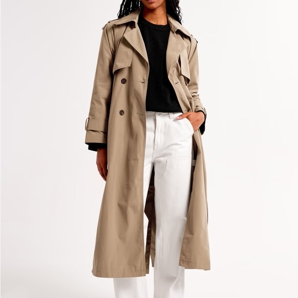 Abercrombie & Fitch Full-Length Trench Coat - Caramel S - Picture 1 of 9